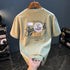 Summer high-end short sleevetmen's T-shirt 2024 new fashionable printed loose fashion versatile stretch top